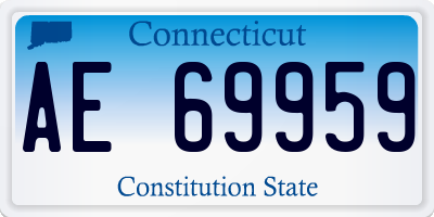 CT license plate AE69959