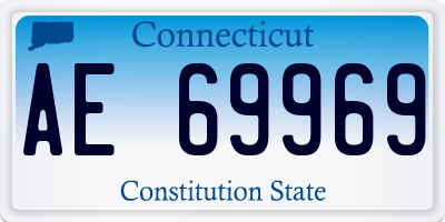 CT license plate AE69969