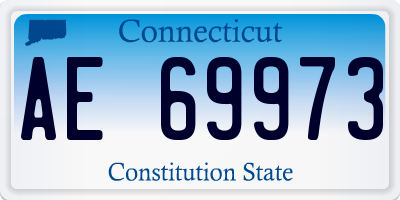 CT license plate AE69973