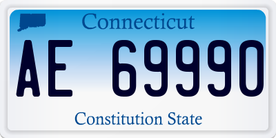 CT license plate AE69990