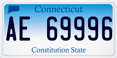 CT license plate AE69996