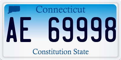 CT license plate AE69998