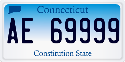 CT license plate AE69999
