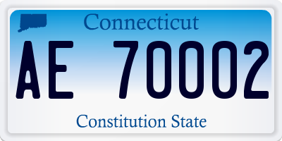 CT license plate AE70002