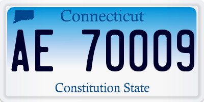 CT license plate AE70009