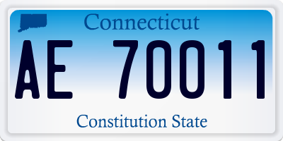CT license plate AE70011