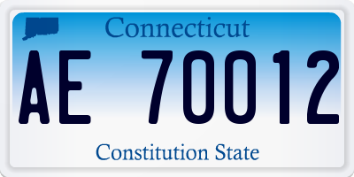 CT license plate AE70012