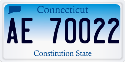 CT license plate AE70022