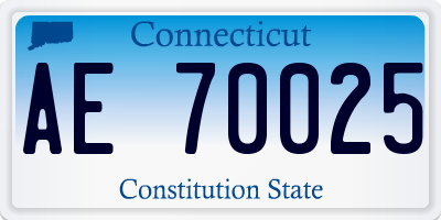 CT license plate AE70025