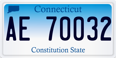 CT license plate AE70032
