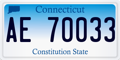 CT license plate AE70033