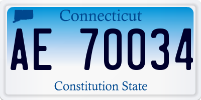 CT license plate AE70034