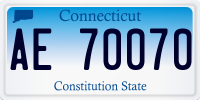 CT license plate AE70070
