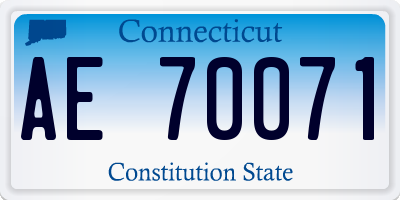 CT license plate AE70071