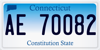 CT license plate AE70082