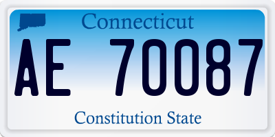 CT license plate AE70087