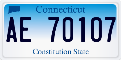 CT license plate AE70107
