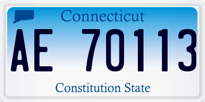 CT license plate AE70113