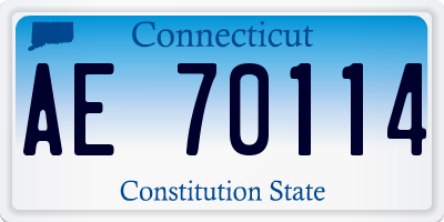 CT license plate AE70114