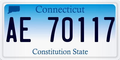 CT license plate AE70117