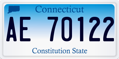 CT license plate AE70122
