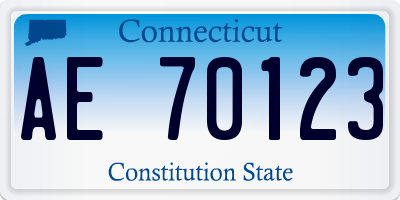 CT license plate AE70123