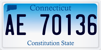 CT license plate AE70136