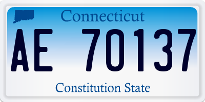 CT license plate AE70137