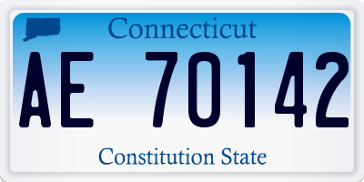 CT license plate AE70142