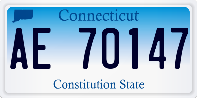 CT license plate AE70147