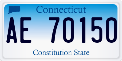 CT license plate AE70150