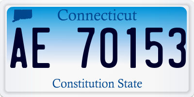 CT license plate AE70153