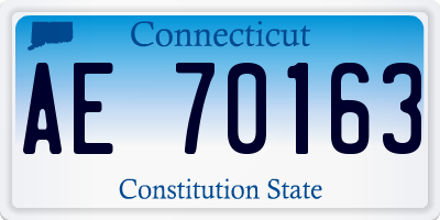 CT license plate AE70163