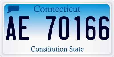 CT license plate AE70166