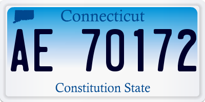 CT license plate AE70172