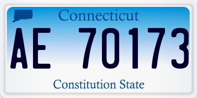 CT license plate AE70173