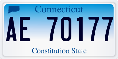 CT license plate AE70177