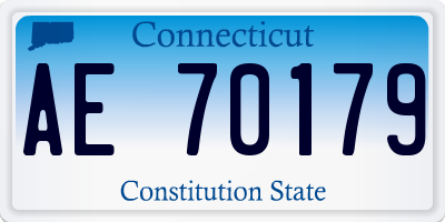CT license plate AE70179