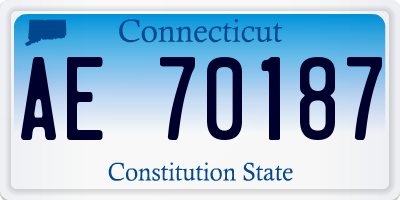 CT license plate AE70187