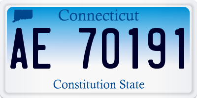 CT license plate AE70191