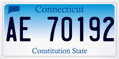 CT license plate AE70192