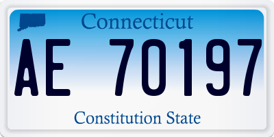 CT license plate AE70197