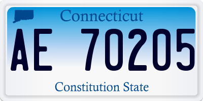 CT license plate AE70205