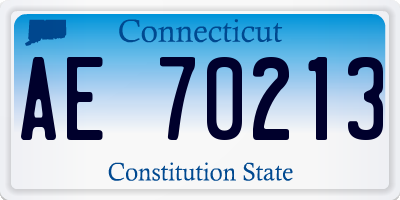 CT license plate AE70213