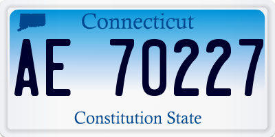 CT license plate AE70227
