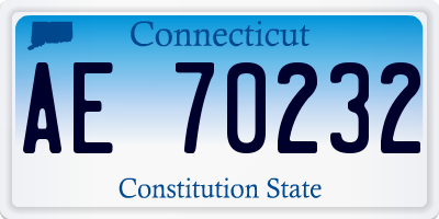 CT license plate AE70232