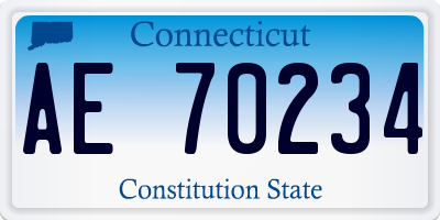 CT license plate AE70234