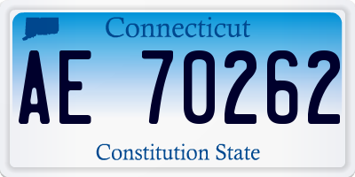 CT license plate AE70262