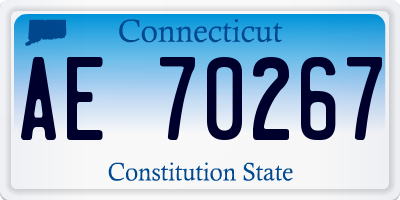 CT license plate AE70267