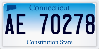 CT license plate AE70278